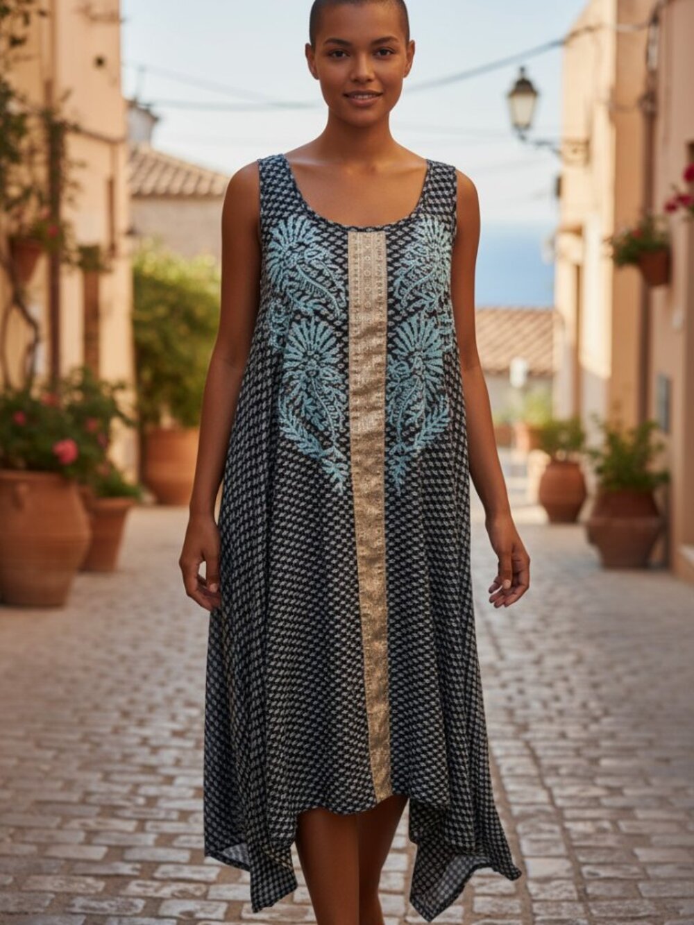 Love Kyla Silk Lightweight Embroidered Dress Boho Size Small Flowy